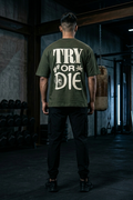 Try Or Die Skull Oversized Printed T-Shirt