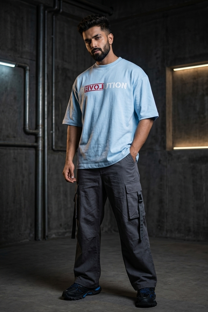 Evolution Oversized Printed T-Shirt