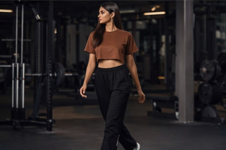 Women’s Combination Crop Top – Choclate