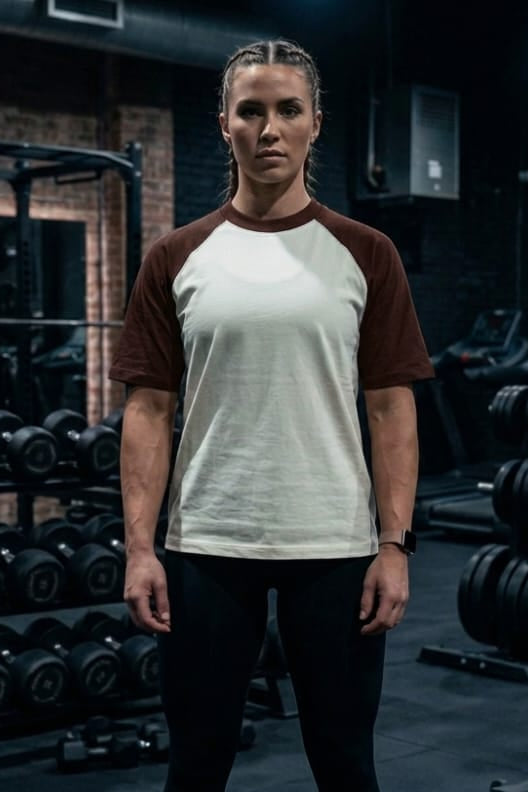 Women’s Combination Oversized T-Shirts – Chocolate Brown & Cream