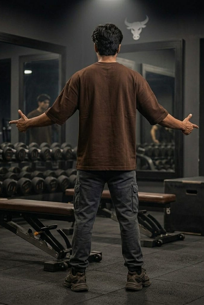 Men’s Oversized T-Shirt – Coffee