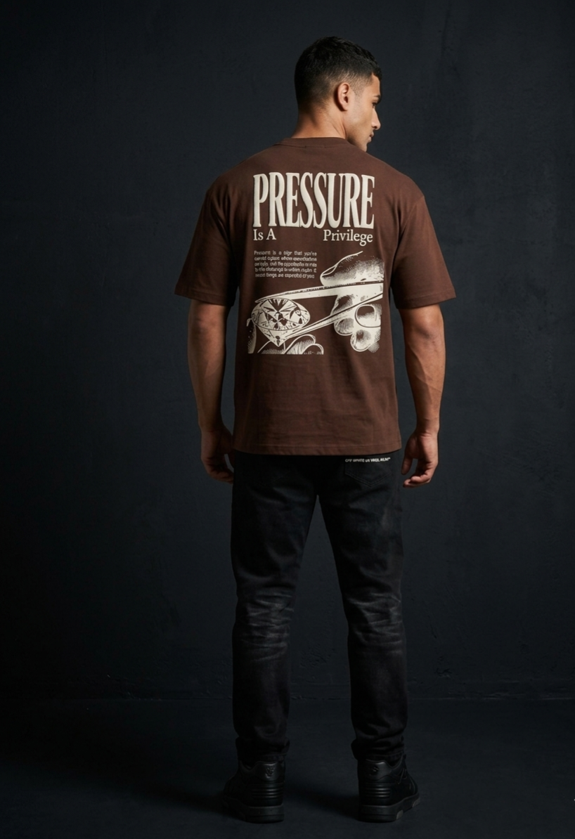 Pressure Is A Privilege Oversized Printed T-Shirt