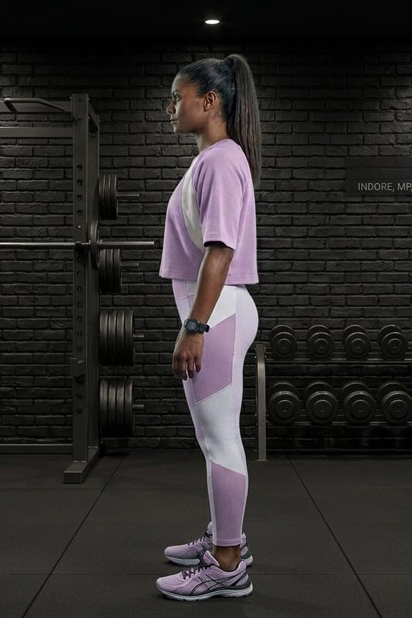 Women’s Combination Crop Top – Lavender & White
