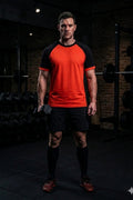 Male Combination Oversized T-Shirts – Orange and Black