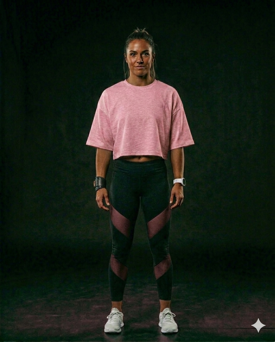 Women’s Combination Crop Top – Rose Pink