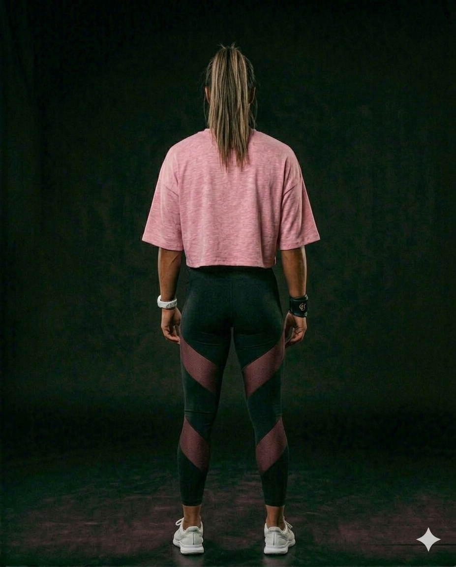 Women’s Combination Crop Top – Rose Pink