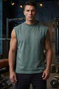 Men’s Olive Green Cotton Tank Top