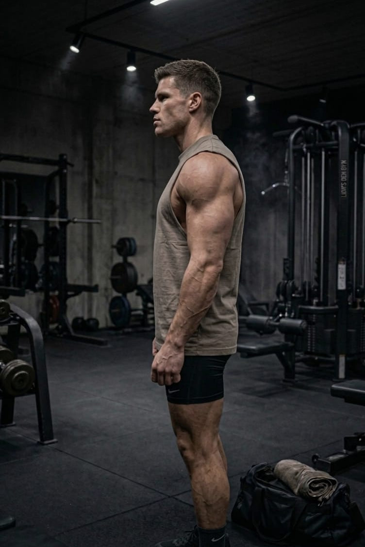 Men’s Beige Cotton Tank Top