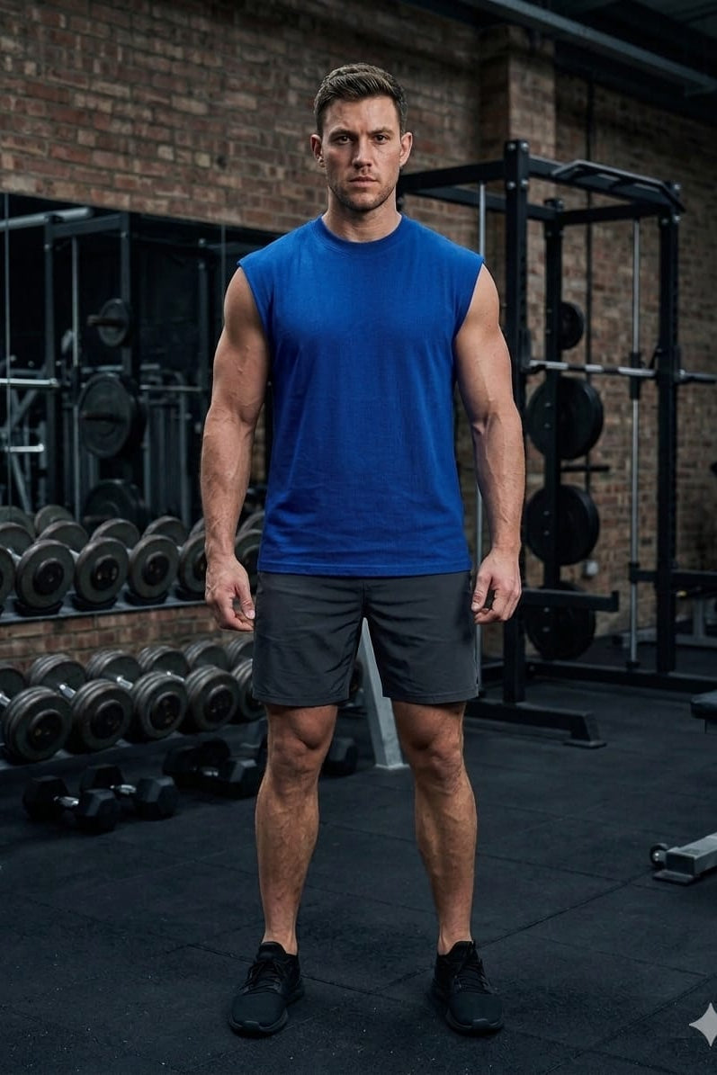 Men’s Royal Blue Cotton Tank Top
