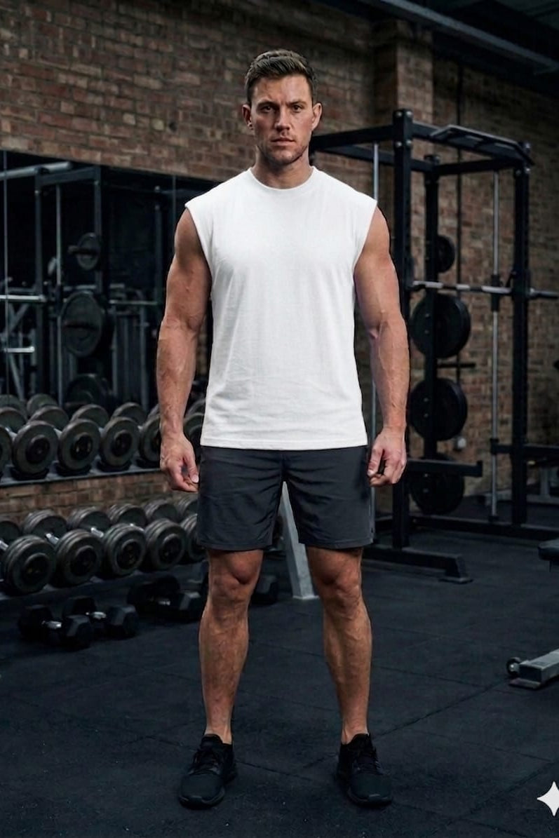 Men’s White Cotton Tank Top