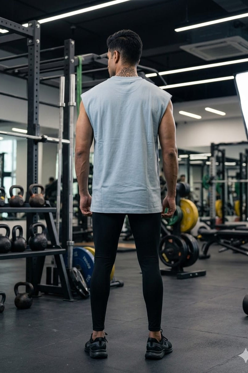 Men’s Ice Grey Cotton Tank Top