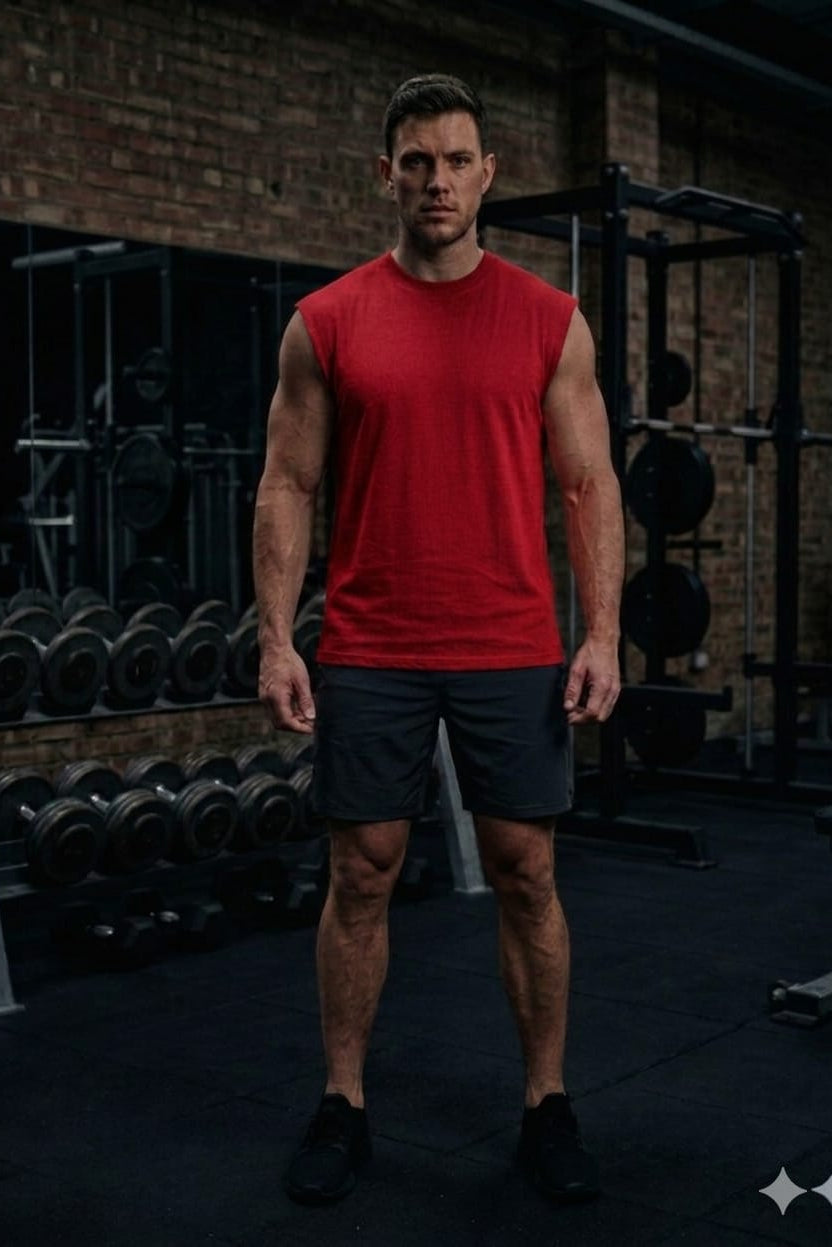 Men’s Red Cotton Tank Top