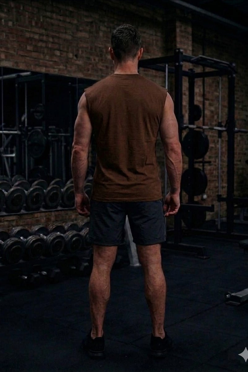 Men’s Brown Cotton Tank Top