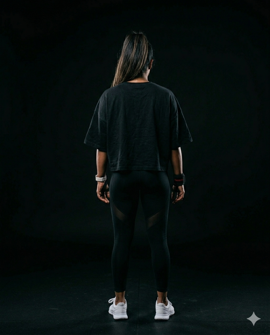 Women’s Combination Crop Top – Black