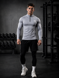 Performance Quarter-Zip Compression Full sleeves Training Top – Ice Grey