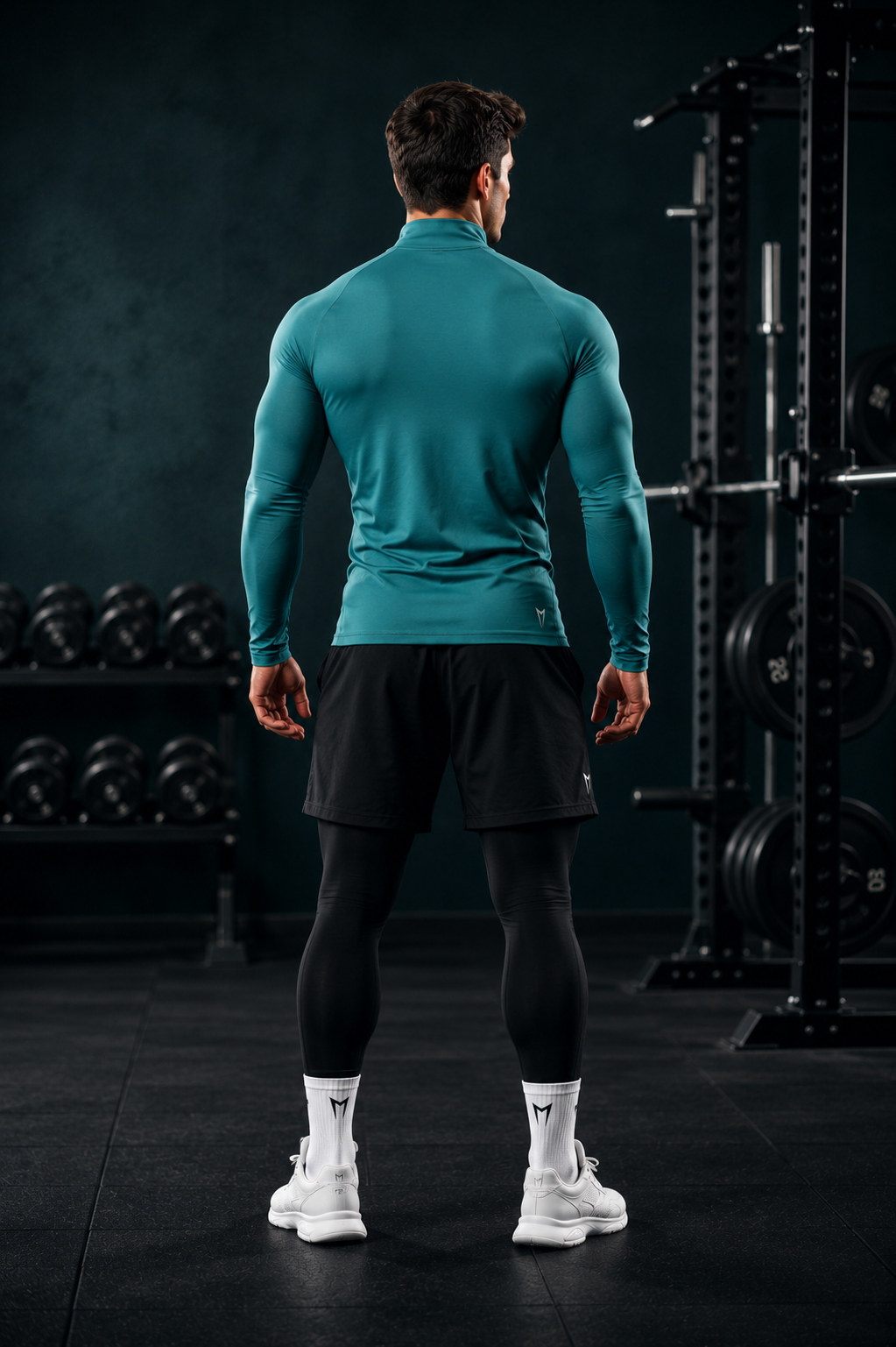 Quarter-Zip Full sleeves Training Top – Teal Green