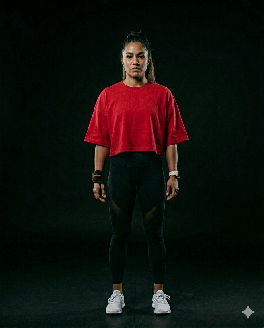 Women’s Combination Crop Top – Red