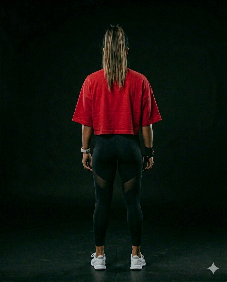 Women’s Combination Crop Top – Red